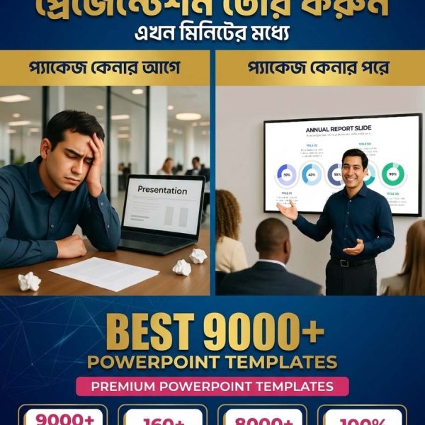 ৯০০০+ প্রিমিয়াম পাওয়ারপয়েন্ট টেমপ্লেট মেগা বান্ডেল